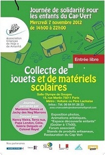 Journée de Solidarité pour les enfants du Cap-Vert Rendez-vous le 07 Novembre à 14h